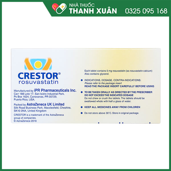 Thuốc Crestor 5mg điều trị tăng cholesterol